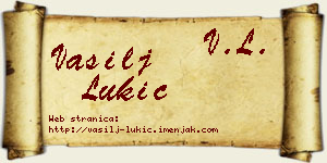 Vasilj Lukić vizit kartica